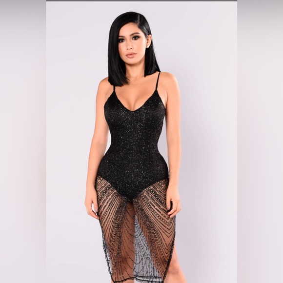 Fashion Nova Glitter Dress-S - Picture 1 of 11